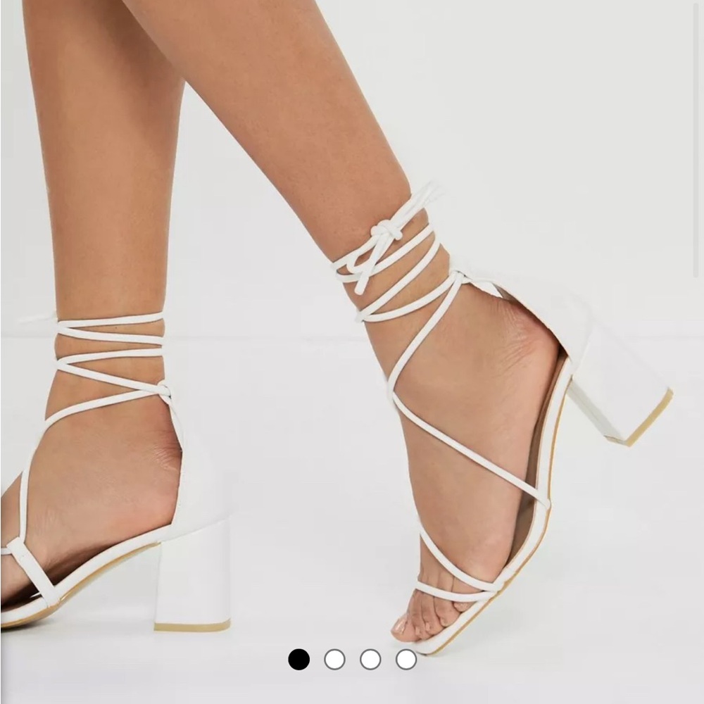 Nasty Gal Strappy Lace Up Block Heel Sandals